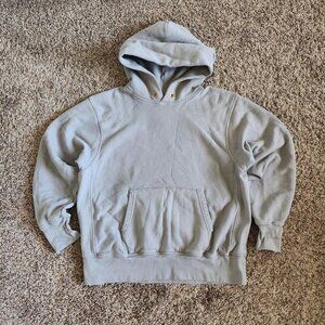 Blank Heavyweight Pullover Hoodie Les Tien Grey Small Oversized Minimalist